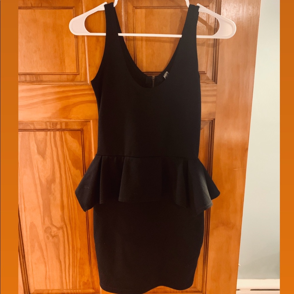 Black peplum dress